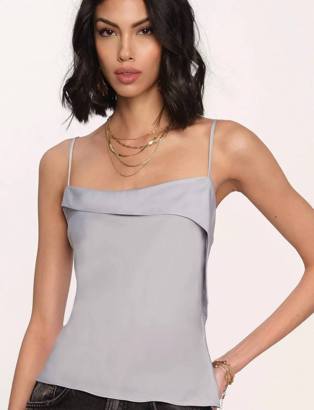 NEW HEARTLOOM sheryl square neck cami in grey
